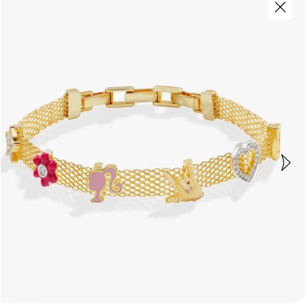 Barbie Multi-Charm Mesh Tennis Chain Bracelet NWT